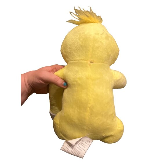 Vintage Plush Yellow Duck With Orange Beak & Feet Hugging hook and loop - Picture 4 of 7